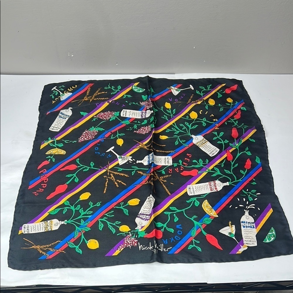 Nicole Miller 1991 for Absolut Vodka 16”
Silk Hand Rolled Edges Scarf